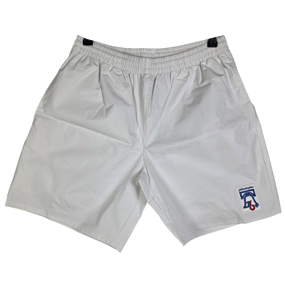 Philadelphia 76ers Mitchell & Ness NBA Small Nylon Shorts 7" Inseam White NWT